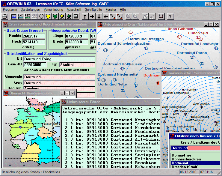 ORTWIN 8.20 software screenshot