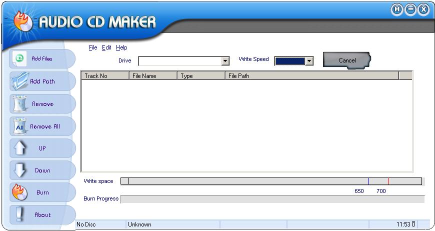 OSS Audio CD Maker 3.0.0.2 software screenshot