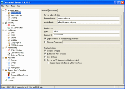 Ocean Mail Server 1.1.12.1 software screenshot