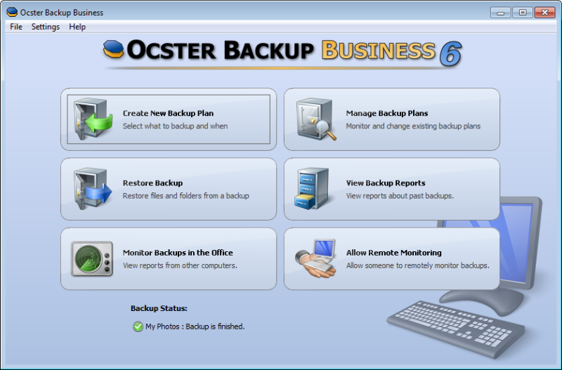 Ocster Backup Business 6.39 software screenshot