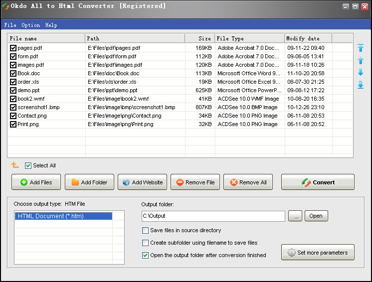 Okdo All to Html Converter 5.5 software screenshot