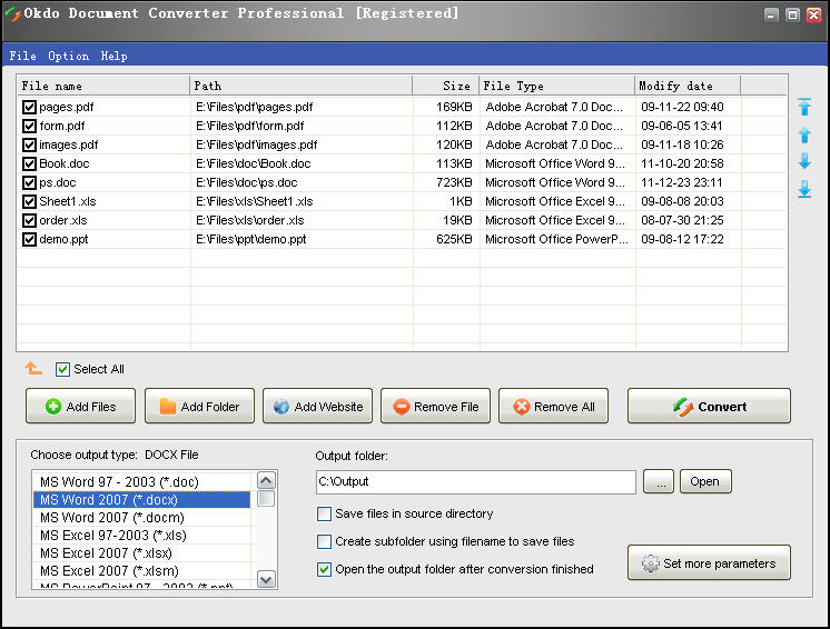 Okdo Document Converter Professional 4.8 software screenshot