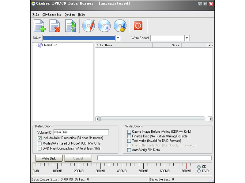 Okoker DVD/CD Data Burner  for to mp4 4.39 software screenshot