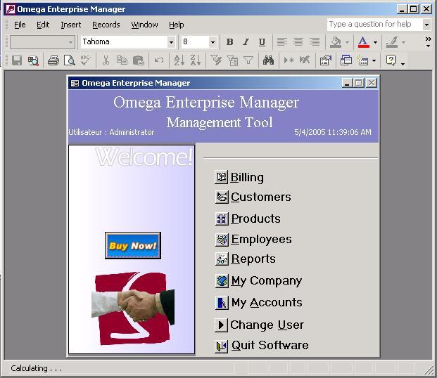 Omega Enterprise Manager 2.1.1 software screenshot