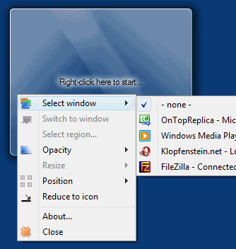 OnTopReplica 3.5.1.0 software screenshot