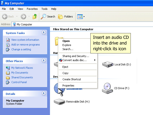 One-click CD to MP3 Converter 1.13 software screenshot