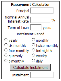 Online Loan Repayment Calculator 1.00 software screenshot