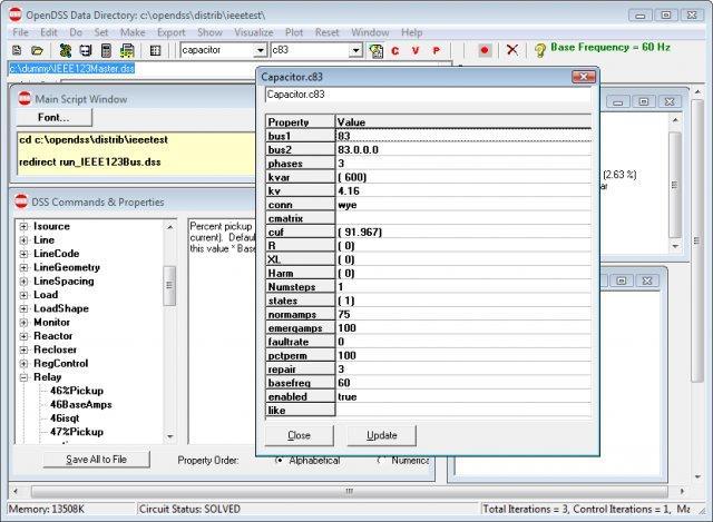 OpenDSS 7.6.5.13 software screenshot