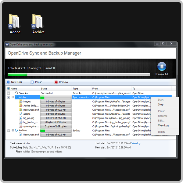 OpenDrive 1.7.1.13 software screenshot