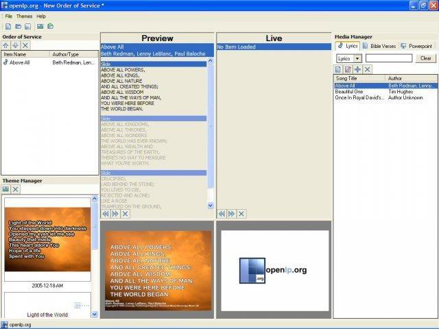 OpenLP Portable 2.0.5 software screenshot