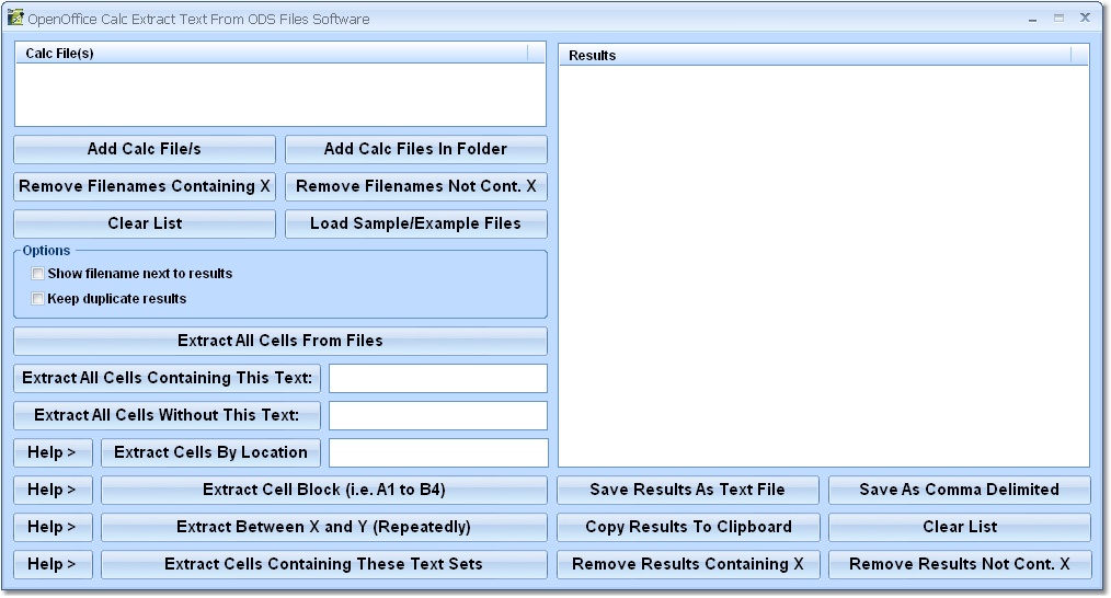 OpenOffice Calc Extract Text From ODS Files Software 7.0 software screenshot