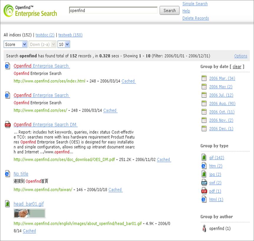 Openfind Enterprise Search 3.0 software screenshot