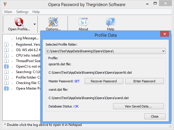 Opera Password 2013.03.06 software screenshot