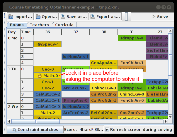 OptaPlanner 7.0.0 software screenshot
