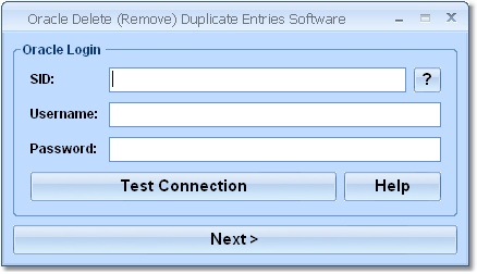 Oracle Delete (Remove) Duplicate Entries Software 7.0 software screenshot