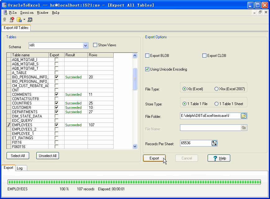 OracleToExcel 3.0.1.170705 software screenshot