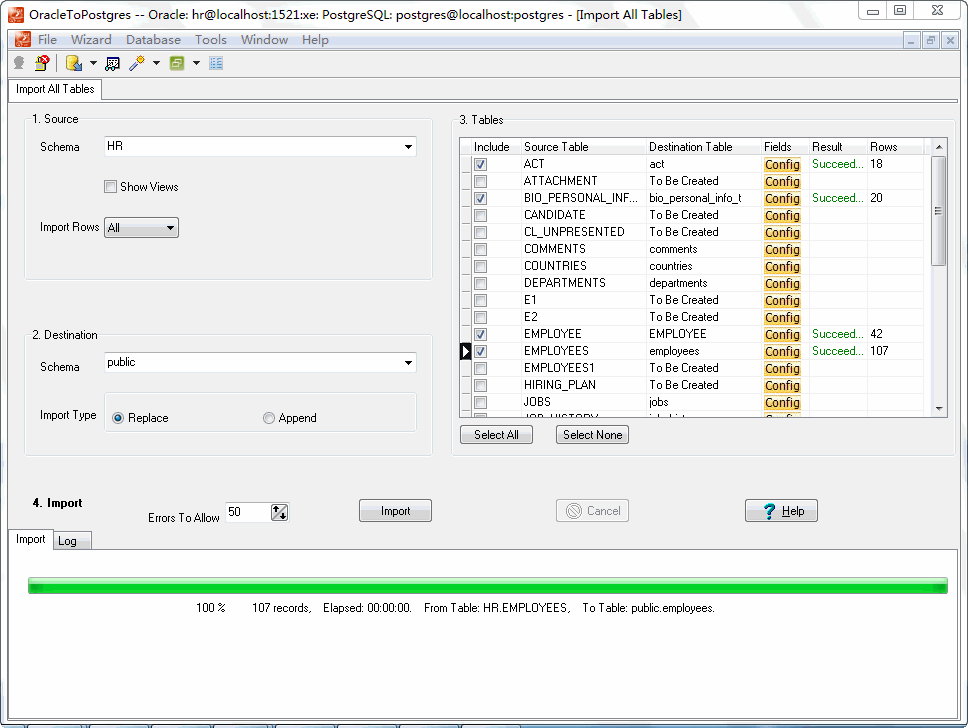 OracleToPostgres 2.0.1.170614 software screenshot