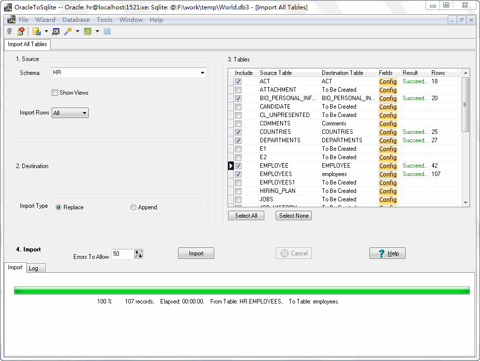 OracleToSqlite 2.0.1.170614 software screenshot