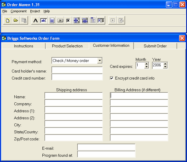 Order Maven 1.50 software screenshot