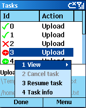 Orneta FTP for Smartphone 2003 1.1.1 software screenshot