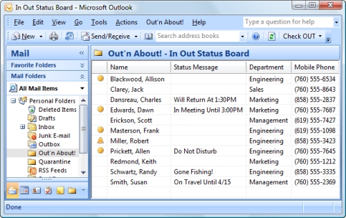 Out n About! for Outlook 3.0 software screenshot
