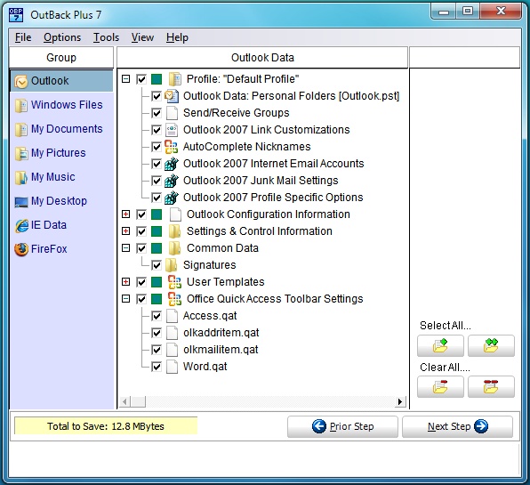 OutBack Plus 10.2.0.0 software screenshot