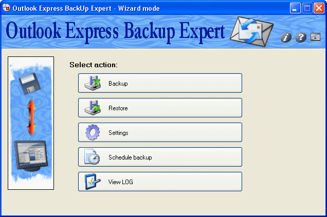 Outlook Express BackUp Expert 1.40 software screenshot