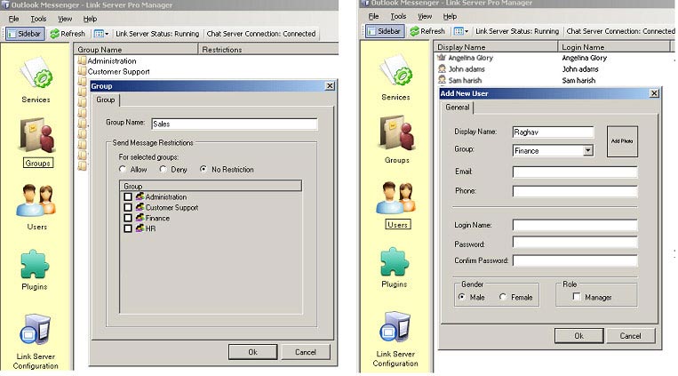 Outlook Messenger Link Server Pro 3.0.5.9 software screenshot