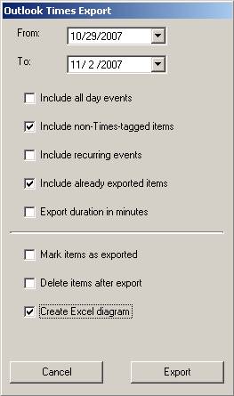 Outlook Times Addin 1.1 software screenshot