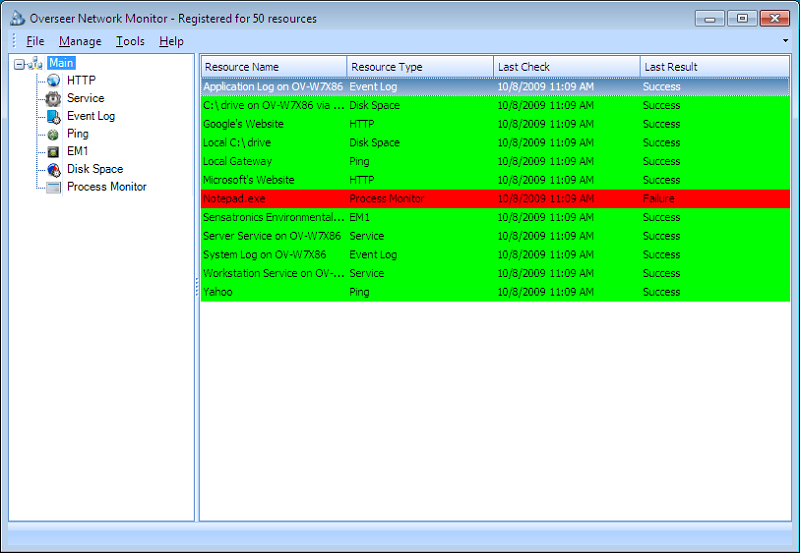 Overseer Network Monitor 5.0.197.25 software screenshot