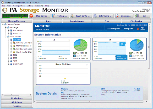 PA Server Monitor Free Edition 4.0 software screenshot