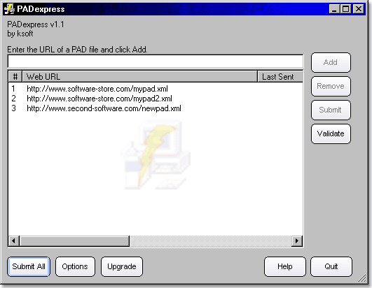PADexpress 1.53 software screenshot