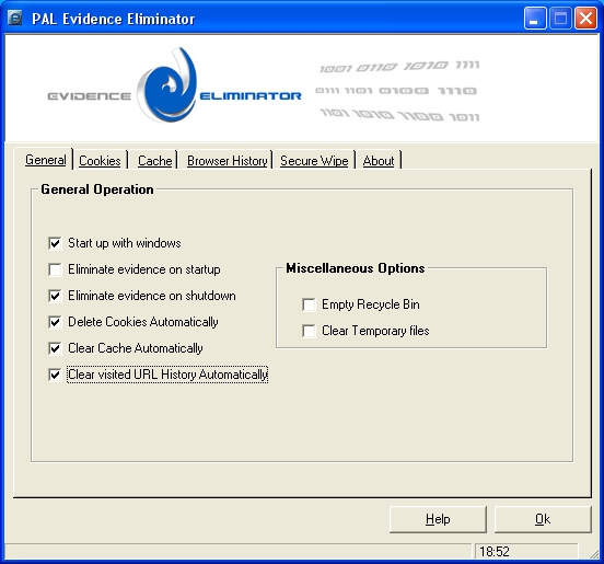 PAL Evidence Eliminator 1.01 software screenshot