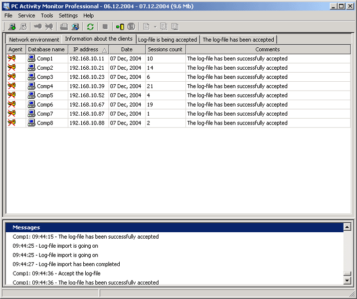 PC Activity Monitor Professional 7.6.4 software screenshot