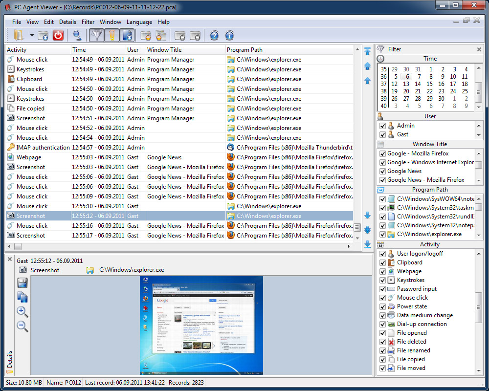 PC Agent Viewer 2.35.0.0 software screenshot