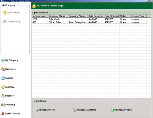 PC Invoice Service Edition 2.21 software screenshot