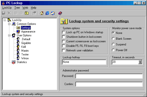 PC LockUp 2.194 software screenshot