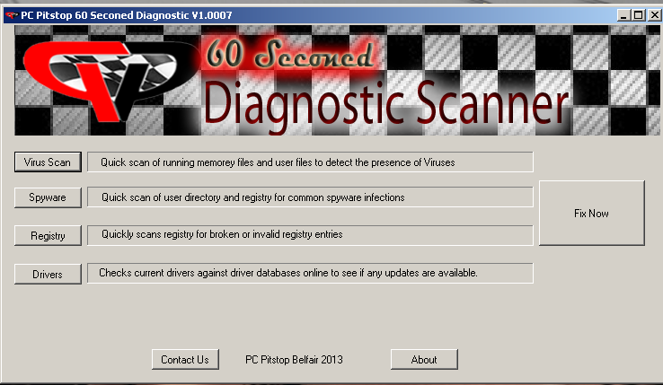PC Pitstop 60 Second Diagnostic 1.007 software screenshot