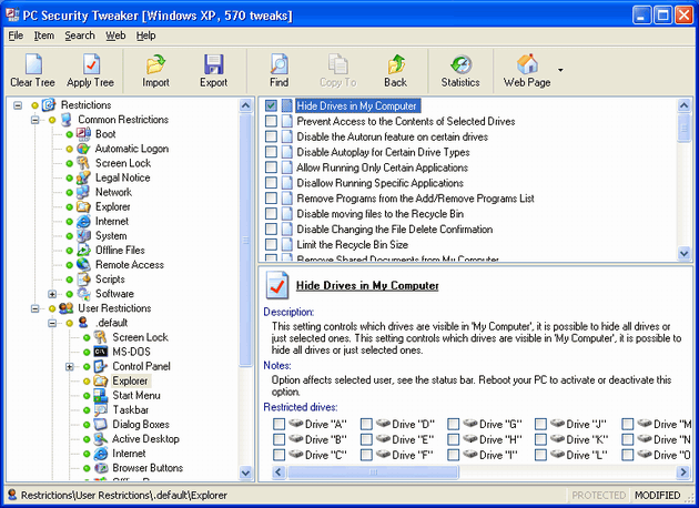 PC Security Tweaker 9.7 software screenshot