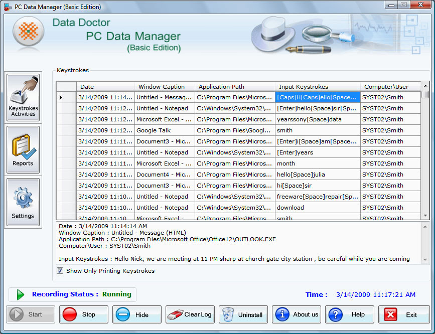 PC Spy Software 5.0.1.5 software screenshot