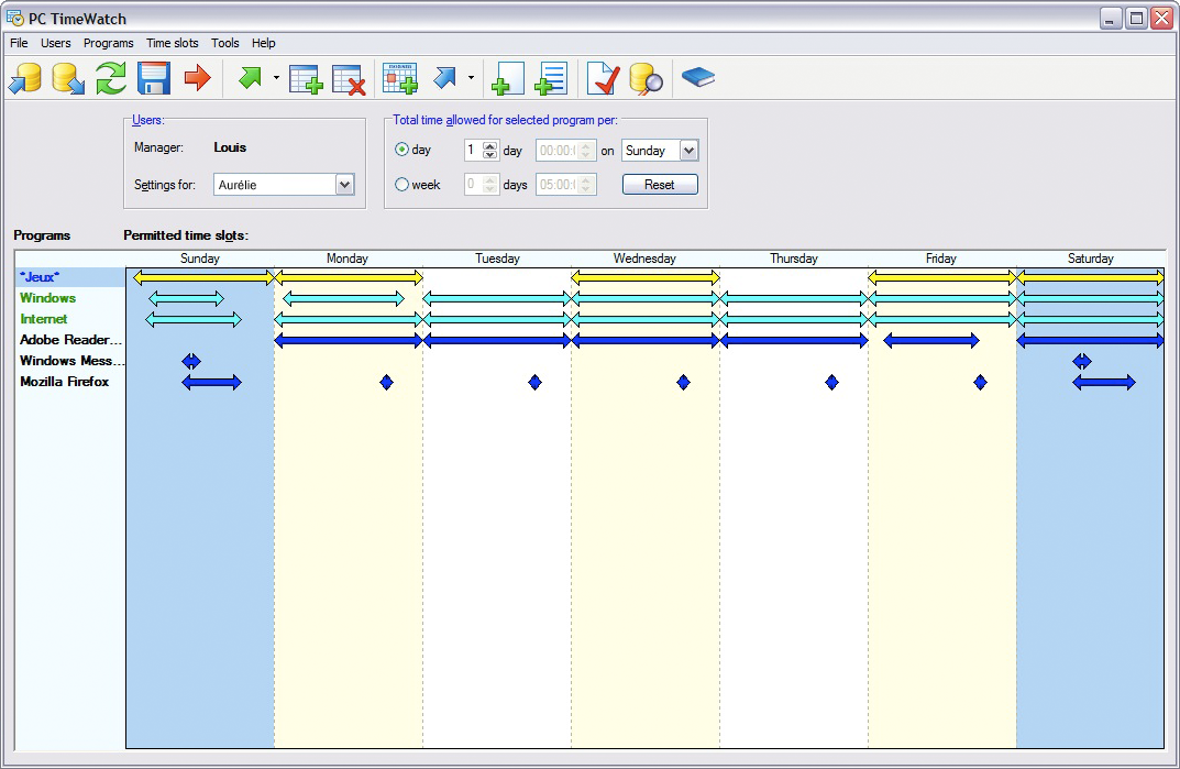 PC TimeWatch 1.11 software screenshot