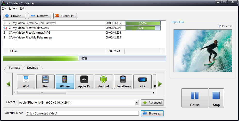 PC Video Converter 7.5 software screenshot