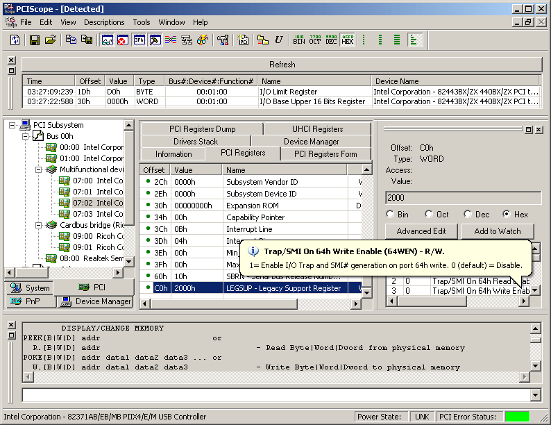PCIScope 4.00.005 software screenshot