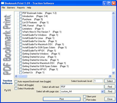 PDF Bookmark Print 1.17 software screenshot