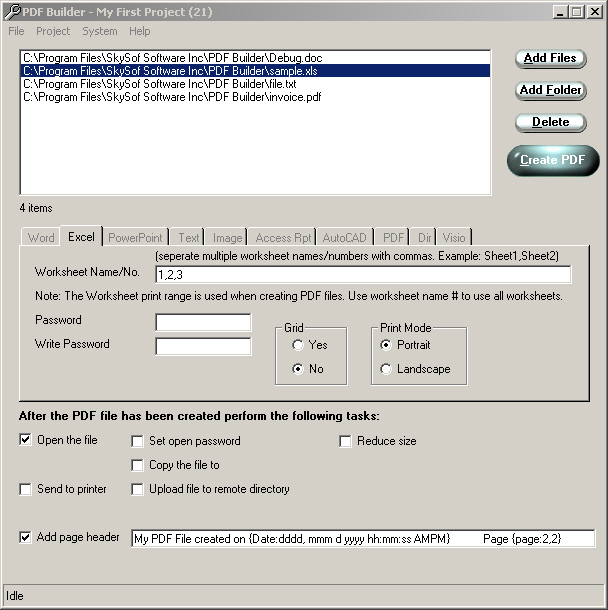 PDF Builder 3.1.4 software screenshot