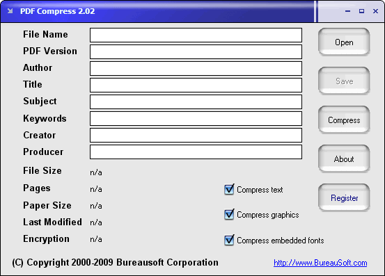 PDF Compress 2.02 software screenshot
