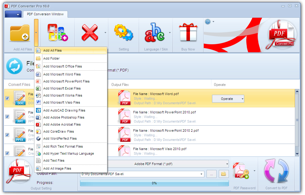 PDF Converter Pro 10.03 software screenshot