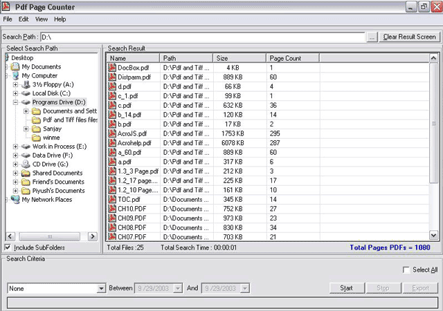 PDF Counter 2.0 software screenshot