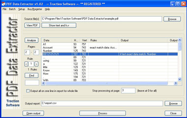 PDF Data Extractor 1.04 software screenshot