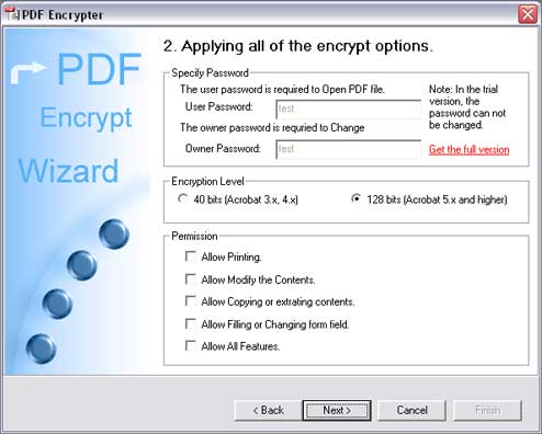 PDF Encrypt Tool 3.5 software screenshot